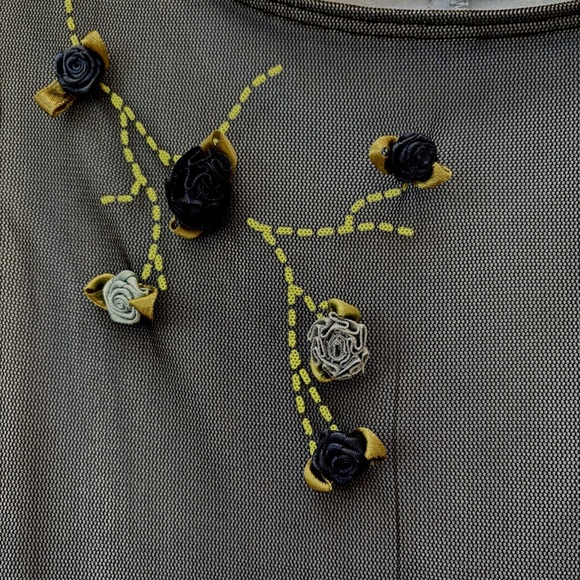 Vintage Rampage 90's/Y2K Mesh Overlay Maxi Dress Fairy Grunge Whimsigoth 3-XS - Picture 5 of 12